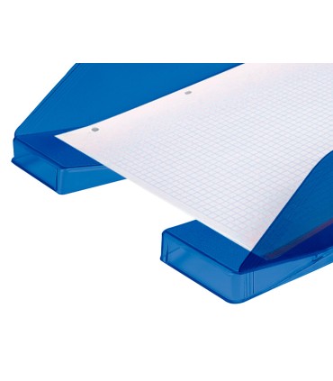 Bandeja sobremesa plastico q connect azul transparente 240x70x340 mm