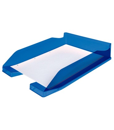 Bandeja sobremesa plastico q connect azul transparente 240x70x340 mm