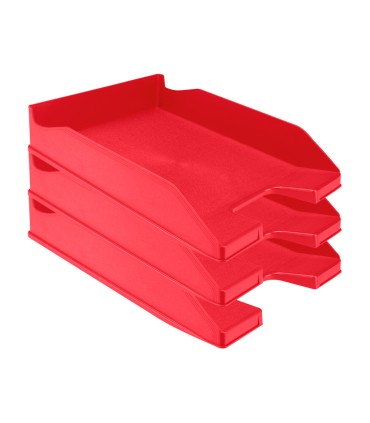 Bandeja sobremesa plastico q connect rojo opaco 240x70x340 mm