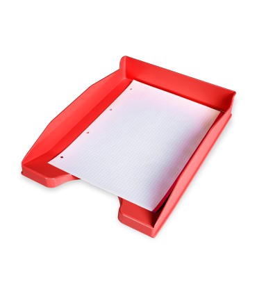 Bandeja sobremesa plastico q connect rojo opaco 240x70x340 mm