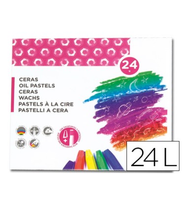 Lapices cera blanda liderpapel caja de 24 unidades colores surtidos