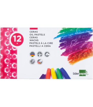 Lapices cera blanda liderpapel caja de 12 unidades colores surtidos