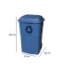 Papelera contenedor q connect plastico con tapadera 240l color azul 1040x620x610 mm con ruedas