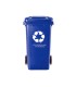 Papelera contenedor q connect plastico con tapadera 100l color azul 800x510x525 mm con ruedas