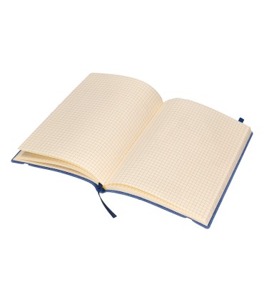 Libreta liderpapel simil piel a5 120 hojas 70g m2 cuadro 4mm sin margen azul