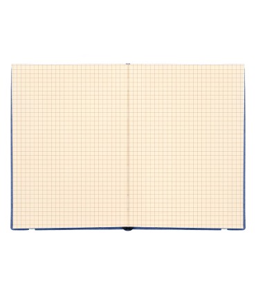 Libreta liderpapel simil piel a5 120 hojas 70g m2 cuadro 4mm sin margen azul