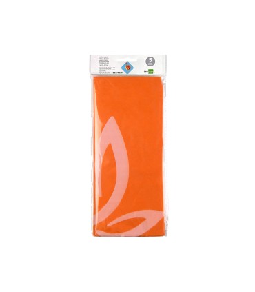 Papel seda liderpapel 52x76cm 18g m2 bolsa de 5 hojas naranja