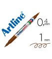 Rotulador artline marcador permanente ek-041t marron -doble punta 0.4 y 1.0 mm