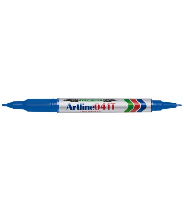 Rotulador artline marcador permanente ek 041t azul doble punta 04 y 10 mm