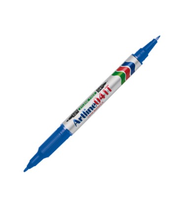 Rotulador artline marcador permanente ek 041t azul doble punta 04 y 10 mm