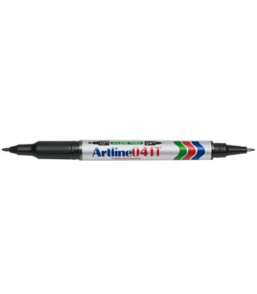 Rotulador artline marcador permanente ek 041t negro doble punta 04 y 10 mm