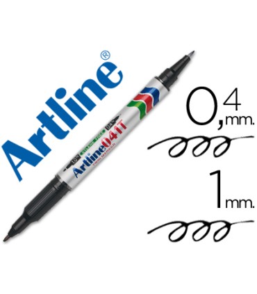 Rotulador artline marcador permanente ek 041t negro doble punta 04 y 10 mm