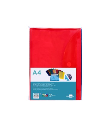 Carpeta liderpapel dossier a4 cierre de velcro colores surtidos pack 102 gratis