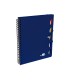 Cuaderno espiral liderpapel a5 micro executive tapa plastico 100h 80 gr cuadro 5mm 5 se paradores con gomilla azul