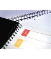 Cuaderno espiral liderpapel a5 micro executive tapa plastico 100h 80 gr cuadro 5mm 5 se paradores con gomilla azul