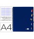 Cuaderno espiral liderpapel a4 micro executive tapa plastico 100h 80 gr cuadro 5mm 5 separadores con gomilla azul