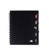 Cuaderno espiral liderpapel a4 micro executive tapa plastico 100h 80 gr cuadro 5mm 5 separadores con gomilla negro