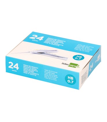 Minas liderpapel grafito 07 mm hb tubo de 12 minas