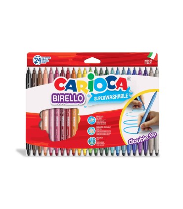 Rotulador carioca birello bipunta caja de 24 colores surtidos