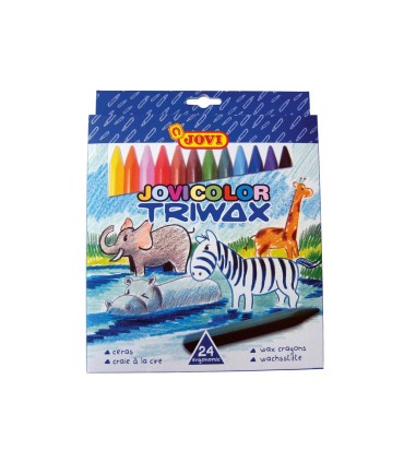 Lapices cera jovicolor triangular triwax 24 unidades colores surtidos