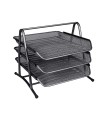 Bandeja sobremesa metalica q-connect kf00823 rejilla negra 3 bandejas movibles 350x278x275 mm