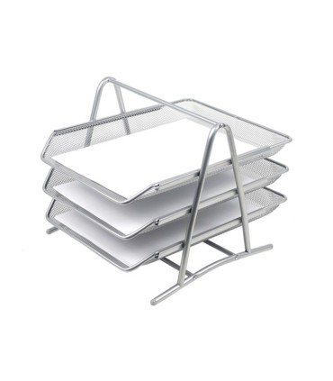 Bandeja sobremesa metalica q connect kf00822 rejilla plata 3 bandejas movibles 350x278x275 mm