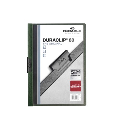 Carpeta duraclip dossier pinza lateral verde oscuro capacidad 60 hojas