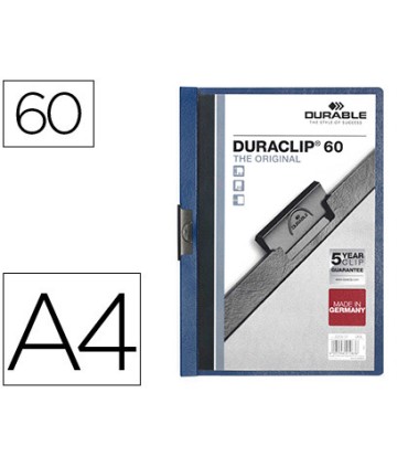 Carpeta duraclip dossier pinza lateral azul oscuro capacidad 60 hojas