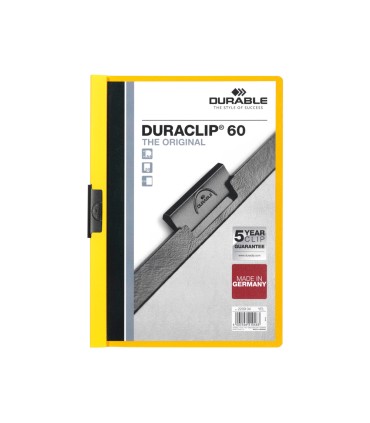 Carpeta duraclip dossier pinza lateral amarillo capacidad 60 hojas