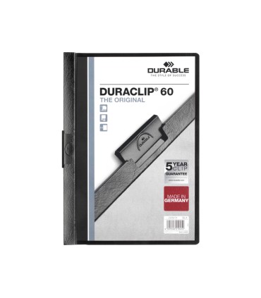 Carpeta duraclip dossier pinza lateral negro capacidad 60 hojas