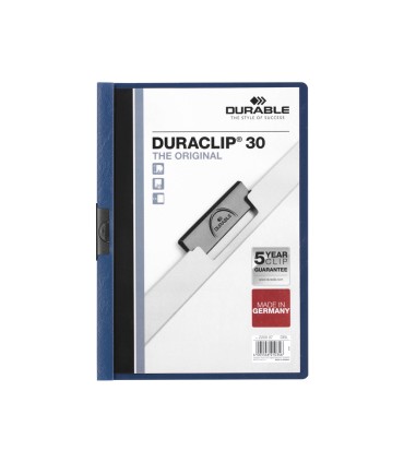 Carpeta duraclip dossier pinza lateral azul oscuro capacidad 30 hojas