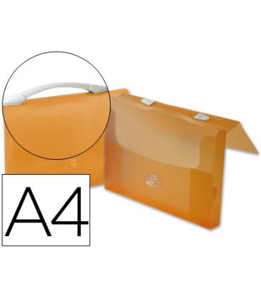 Carpeta beautone portadocumentos broche polipropileno din a4 naranja transparente