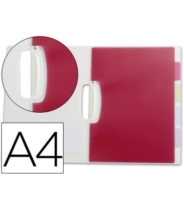 Carpeta liderpapel dossier pinza lateral polipropileno din a4 transparente con separadores