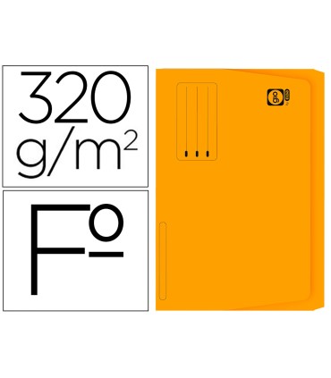 Subcarpeta cartulina gio folio pocket naranja con bolsa y solapa 320g m2