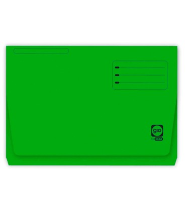 Subcarpeta cartulina gio folio pocket verde con bolsa y solapa 320g m2