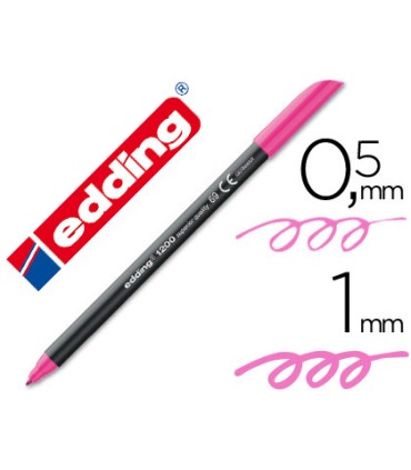 Rotulador edding punta fibra 1200 rosa neon n69 punta de fibra 05 mm