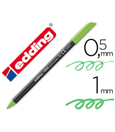 Rotulador edding punta fibra 1200 verde neon n64 punta de fibra 05 mm