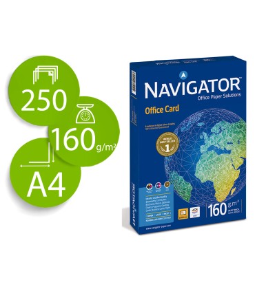 Papel fotocopiadora navigator din a4 160 gramos papel multiuso ink jet y laser paquete de 250 hojas