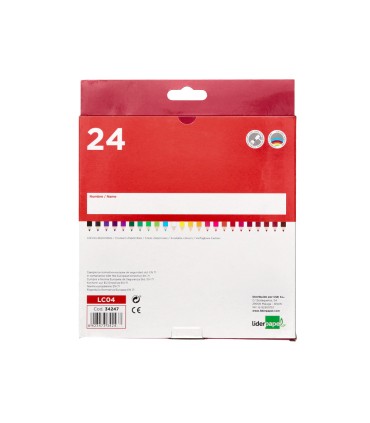 Lapices de colores liderpapel caja de 24 unidades colores surtidos