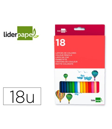 Lapices de colores liderpapel caja de 18 unidades colores surtidos