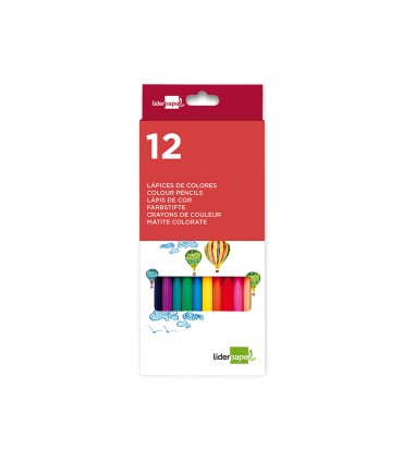 Lapices de colores liderpapel caja de 12 unidades colores surtidos