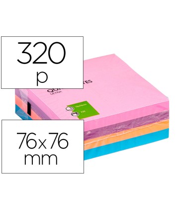 Bloc de notas adhesivas quita y pon q connect con 320 hojas 76x76mm