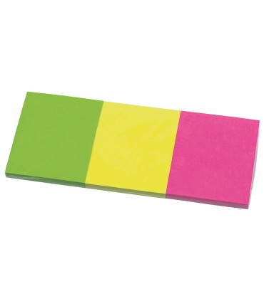 Bloc de notas adhesivas quita y pon q connect 38x51 mm neon pack de 3 unidades con 50 hojas por color