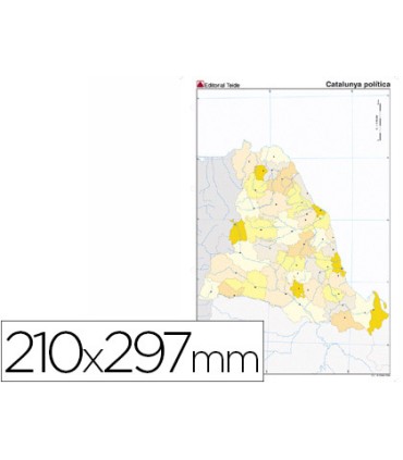 Mapa mudo color din a4 cataluna politico