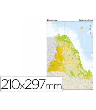 Mapa mudo color din a4 cataluna fisico