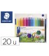 Rotulador staedtler noris 326 slim estuche carton 80 reciclado de 20 unidades colores surtidos