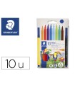 Rotulador staedtler noris 326 slim estuche carton 80% reciclado de 10 unidades colores surtidos