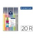 Rotulador staedtler triplus color 323 estuche de 20 unidades colores surtidos