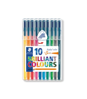 Rotulador staedtler triplus color 323 estuche de 10 unidades colores surtidos