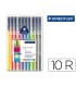 Rotulador staedtler triplus color 323 estuche de 10 unidades colores surtidos